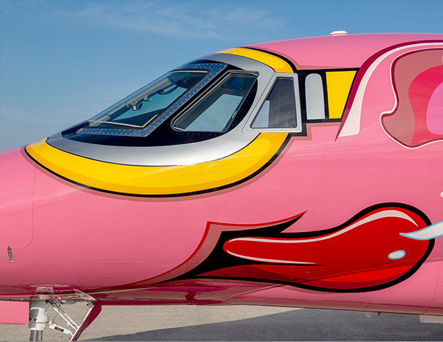 Ripley's Believe It or Not! Flying Pig Citation by Duncan Aviation complete with goggles and tongue sticking out