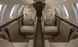 Updated light mocha interior of Citation 525