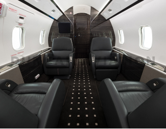 Interior of updated black and white CHALLENGER 300