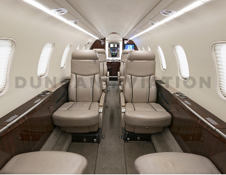 Learjet 45 updated interior in cool brown and cream