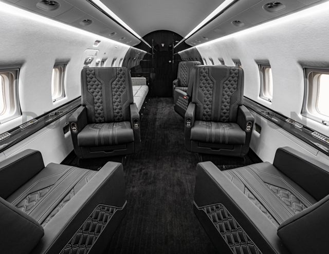 Interior of Challenger 604 after refurbishment