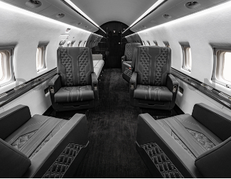 Interior of Challenger 604 after refurbishment