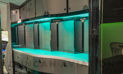 Challenger 604 galley with alternate color in led lighting