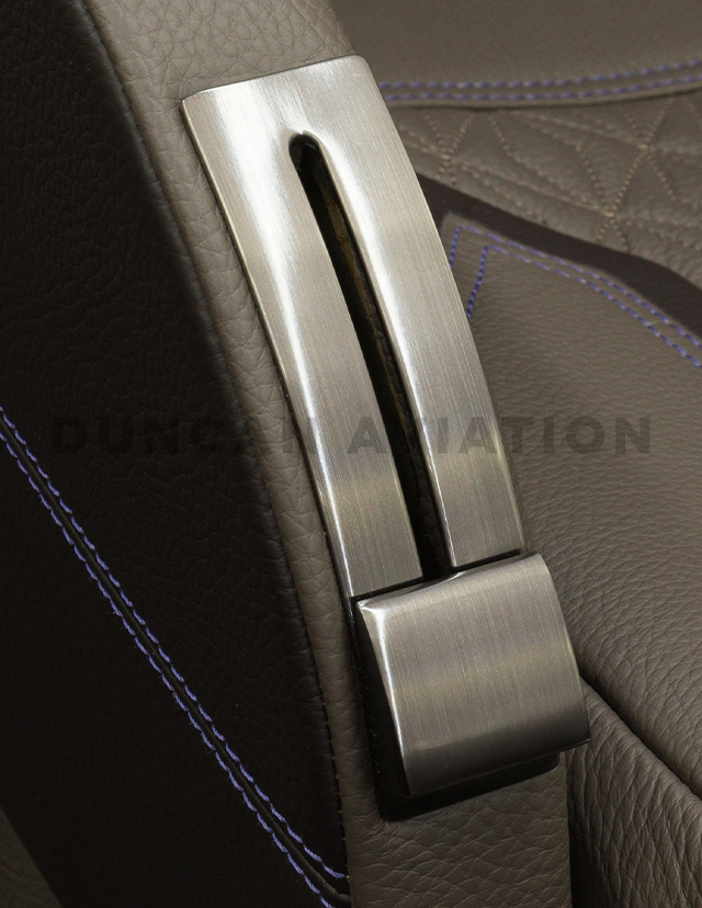 Brushed chrome arm interior of PC-12