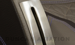 Brushed chrome arm interior of PC-12